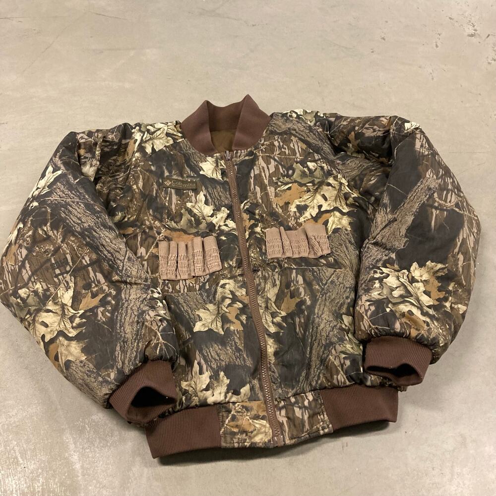 vintage 90s camo reversible Colombia bomber jacket